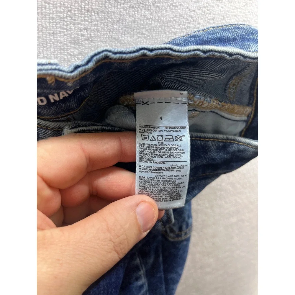 Old Navy O.G.‎ Straight Jeans Womens 4 Blue High Rise Acid Wash Denim 3379